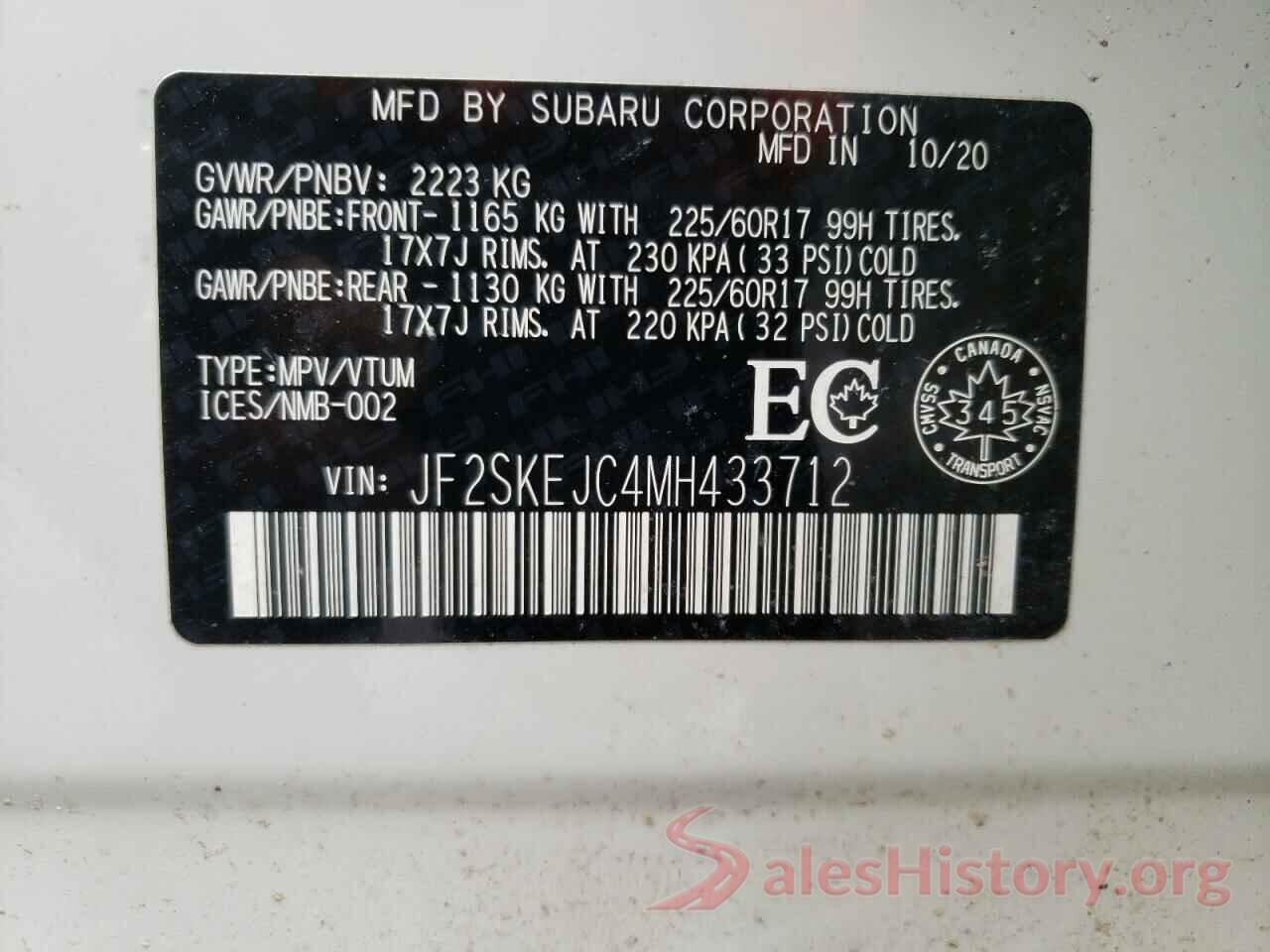 JF2SKEJC4MH433712 2021 SUBARU FORESTER