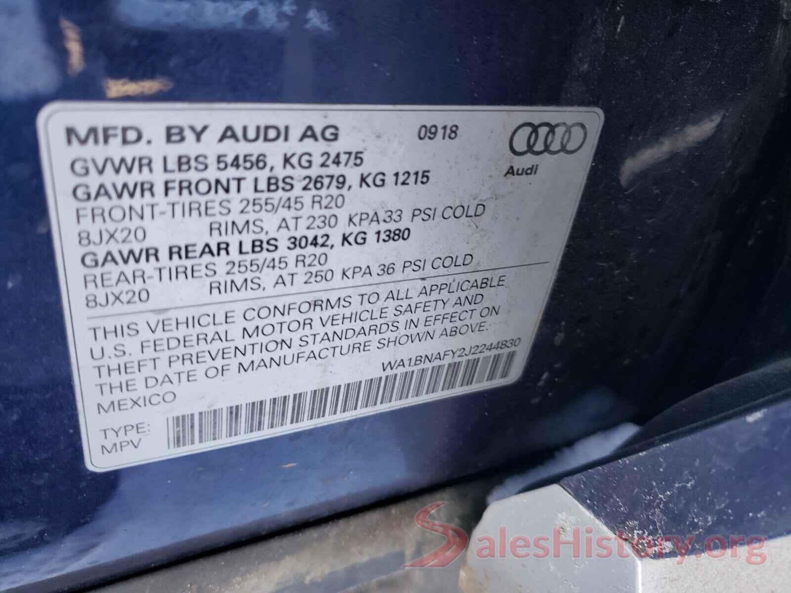 WA1BNAFY2J2244830 2018 AUDI Q5