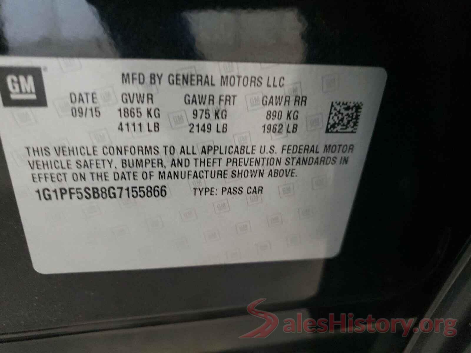 1G1PF5SB8G7155866 2016 CHEVROLET CRUZE