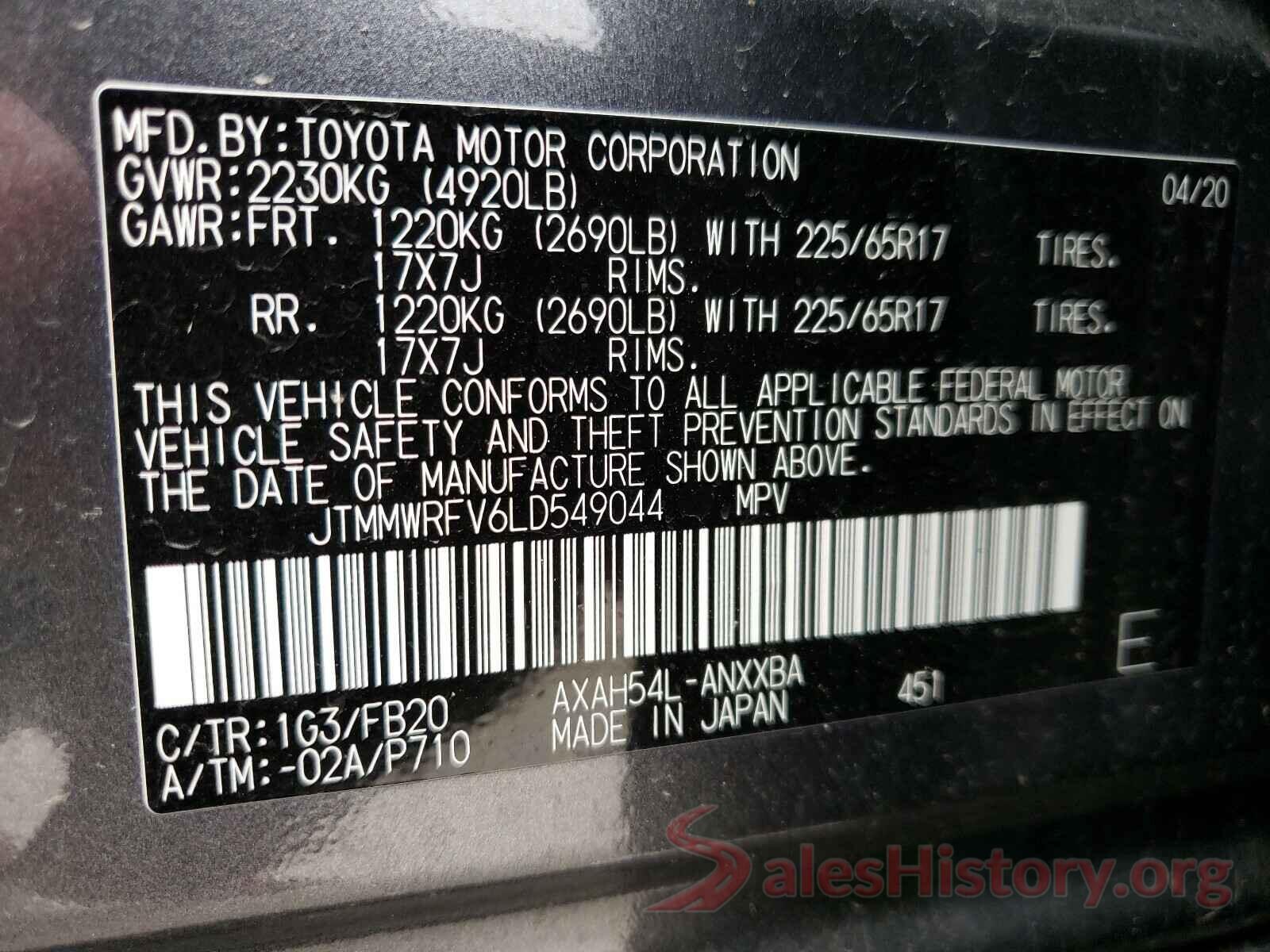 JTMMWRFV6LD549044 2020 TOYOTA RAV4