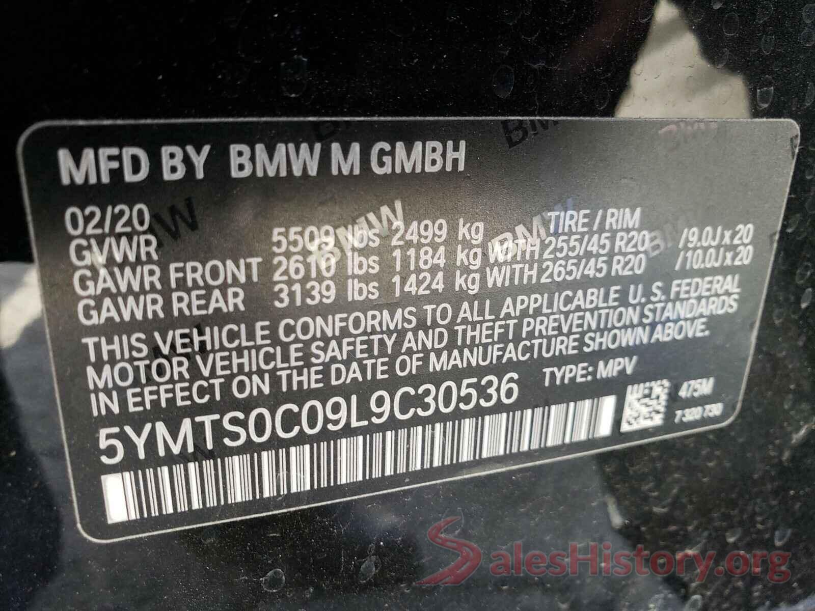 5YMTS0C09L9C30536 2020 BMW X3