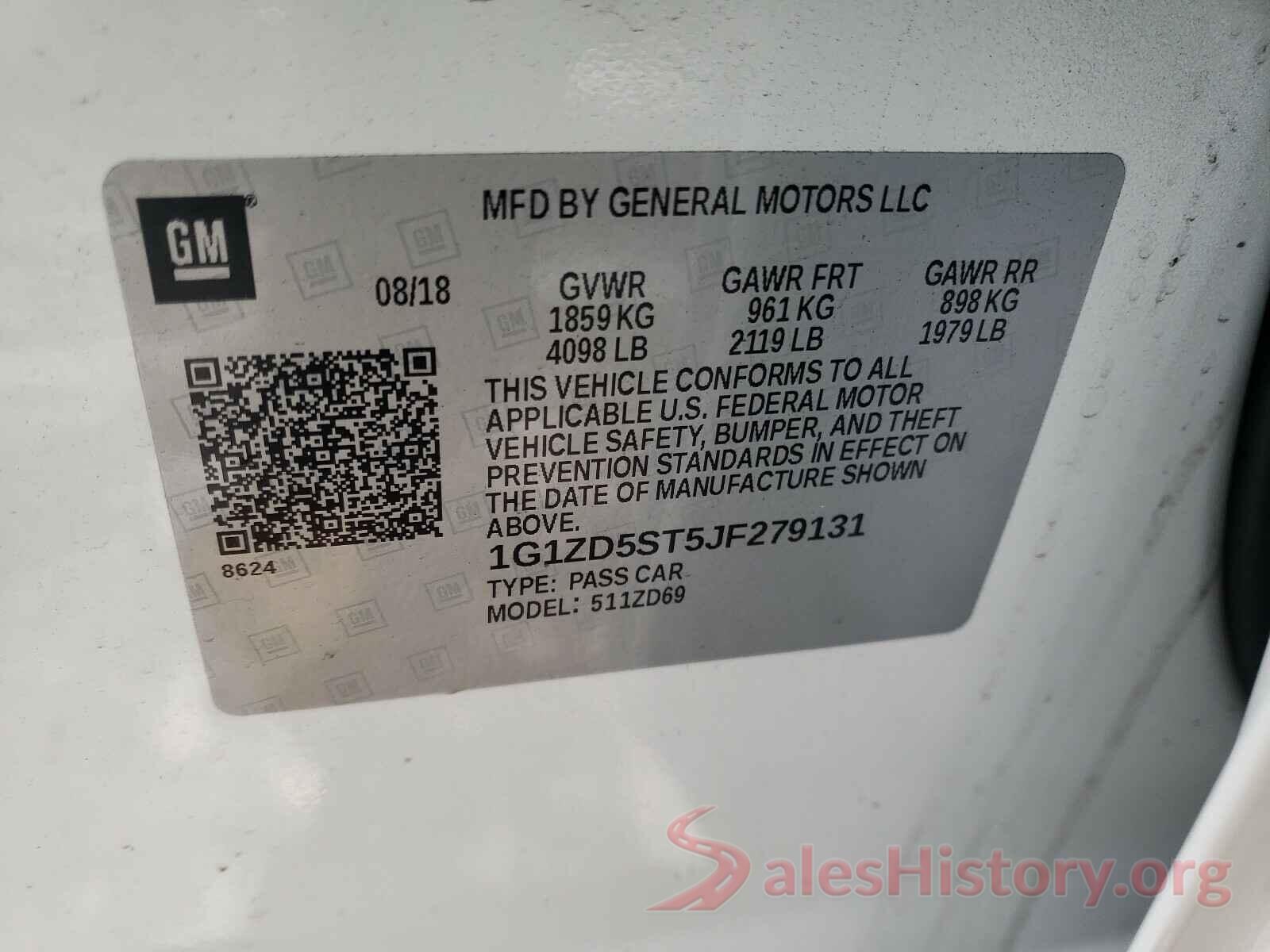 1G1ZD5ST5JF279131 2018 CHEVROLET MALIBU