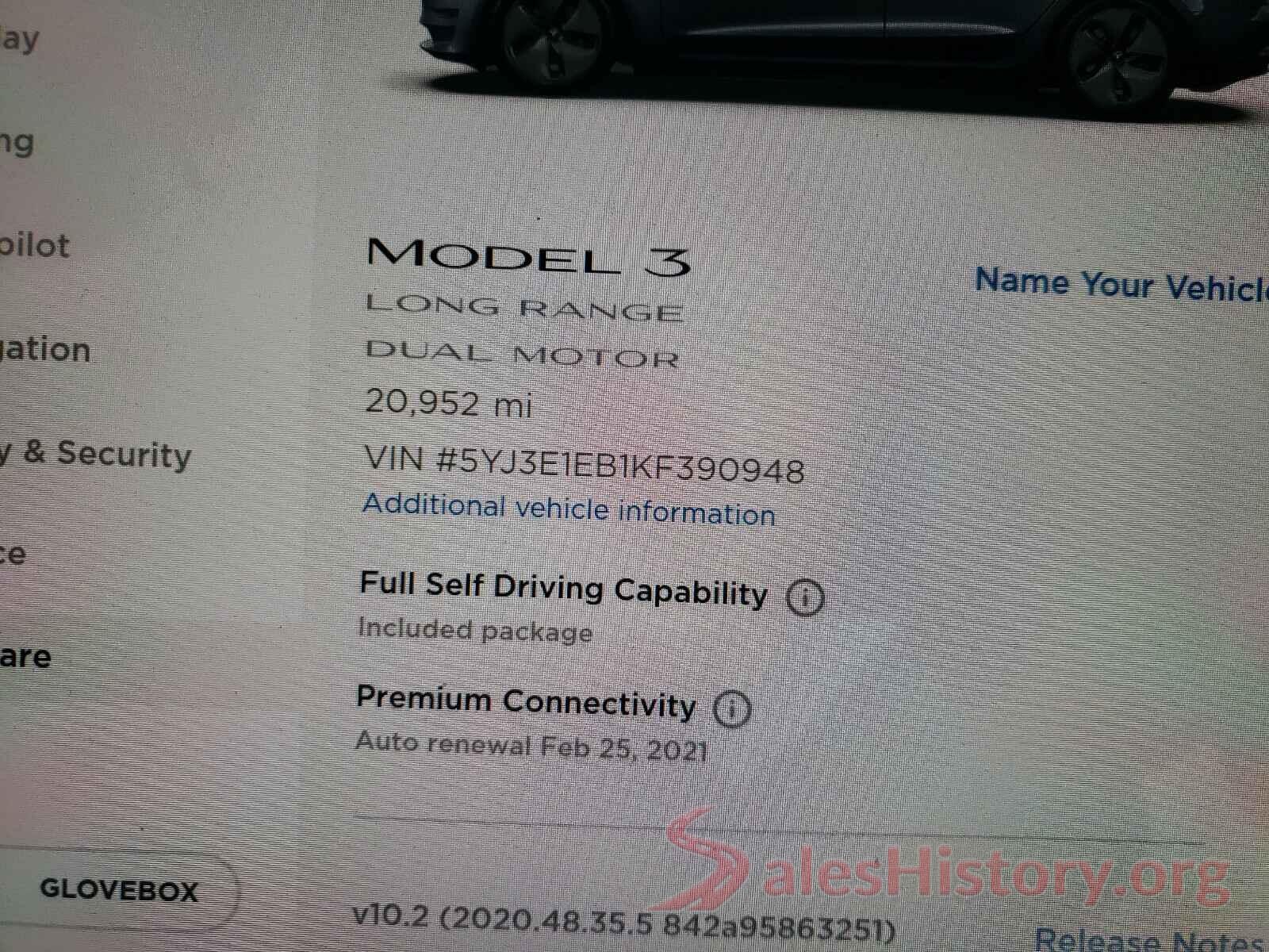 5YJ3E1EB1KF390948 2019 TESLA MODEL 3