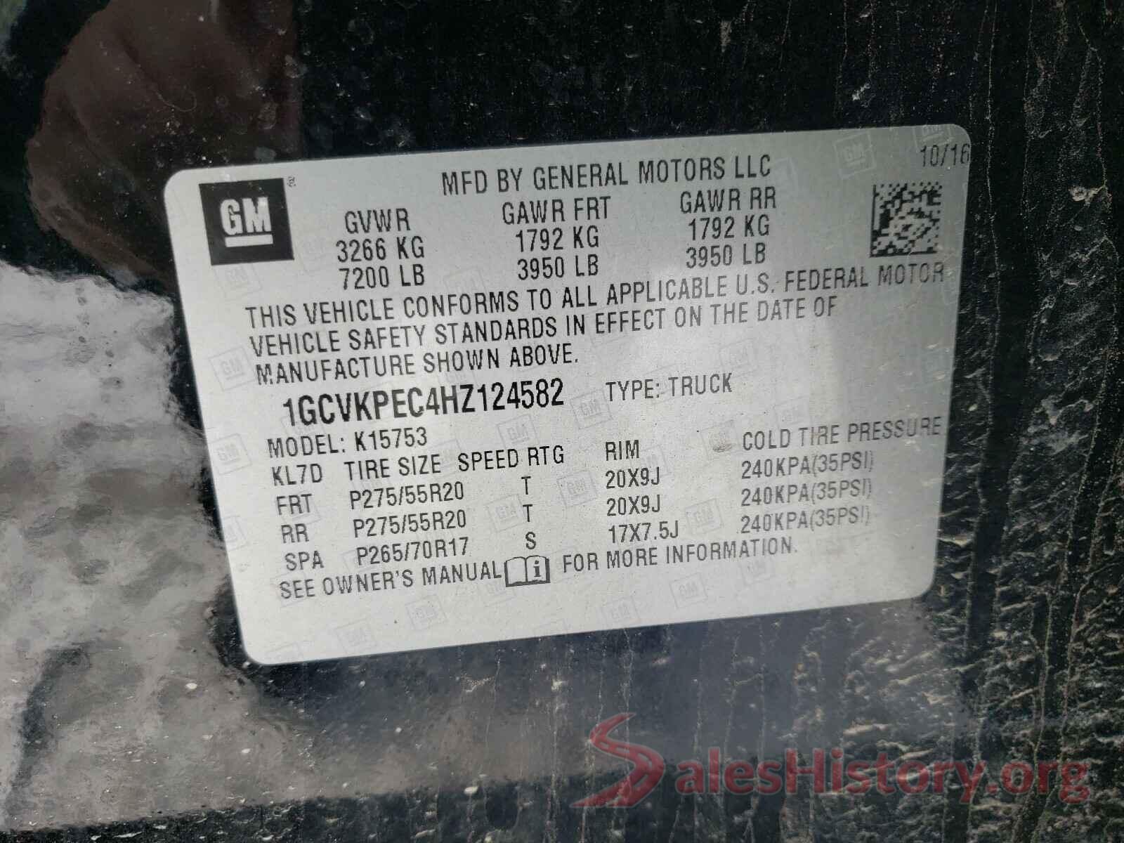 1GCVKPEC4HZ124582 2017 CHEVROLET SILVERADO