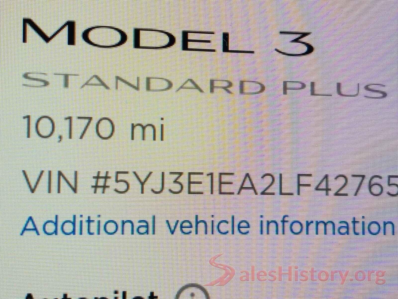 5YJ3E1EA2LF427658 2020 TESLA MODEL 3