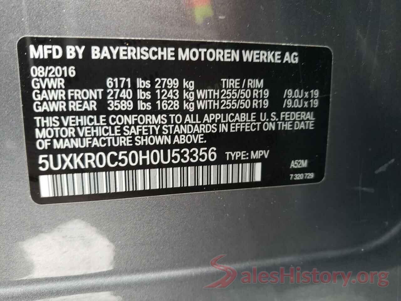 5UXKR0C50H0U53356 2017 BMW X5