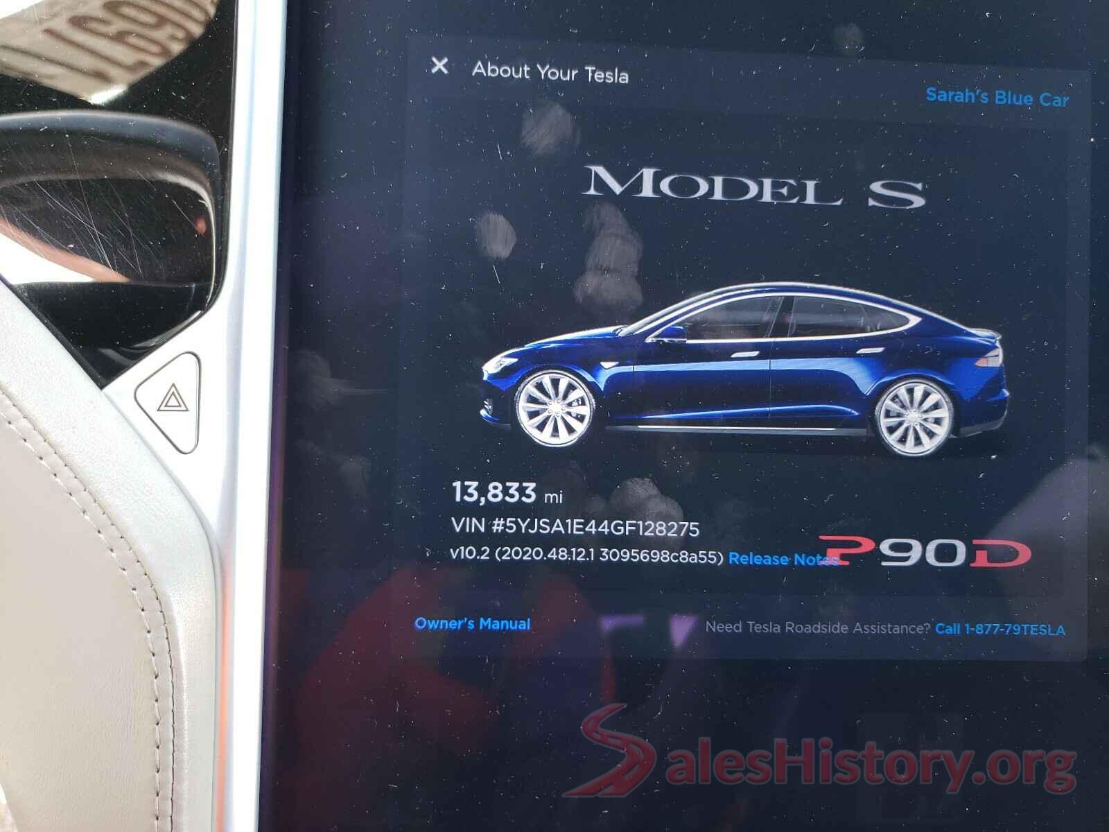 5YJSA1E44GF128275 2016 TESLA MODEL S