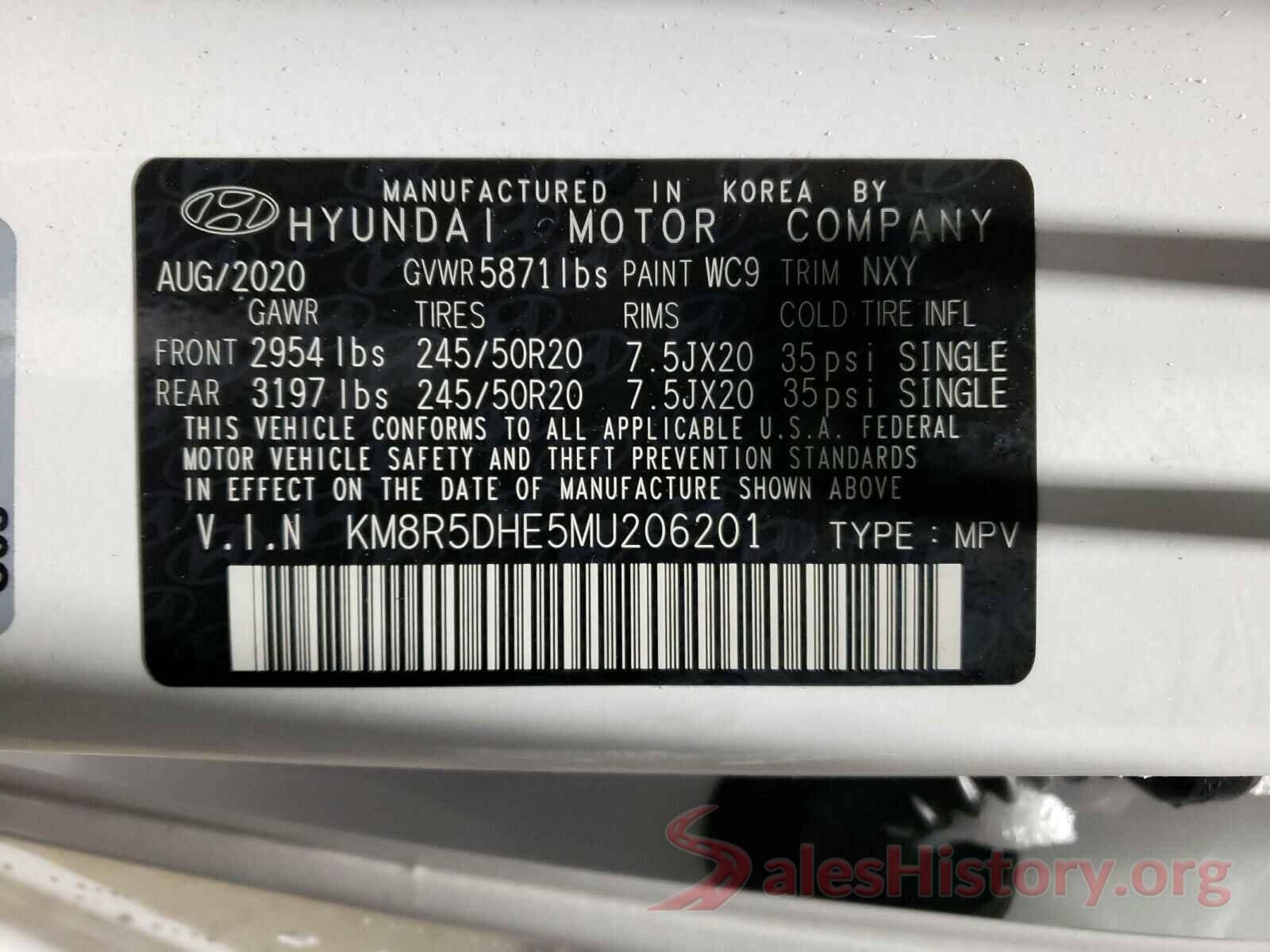 KM8R5DHE5MU206201 2021 HYUNDAI PALISADE