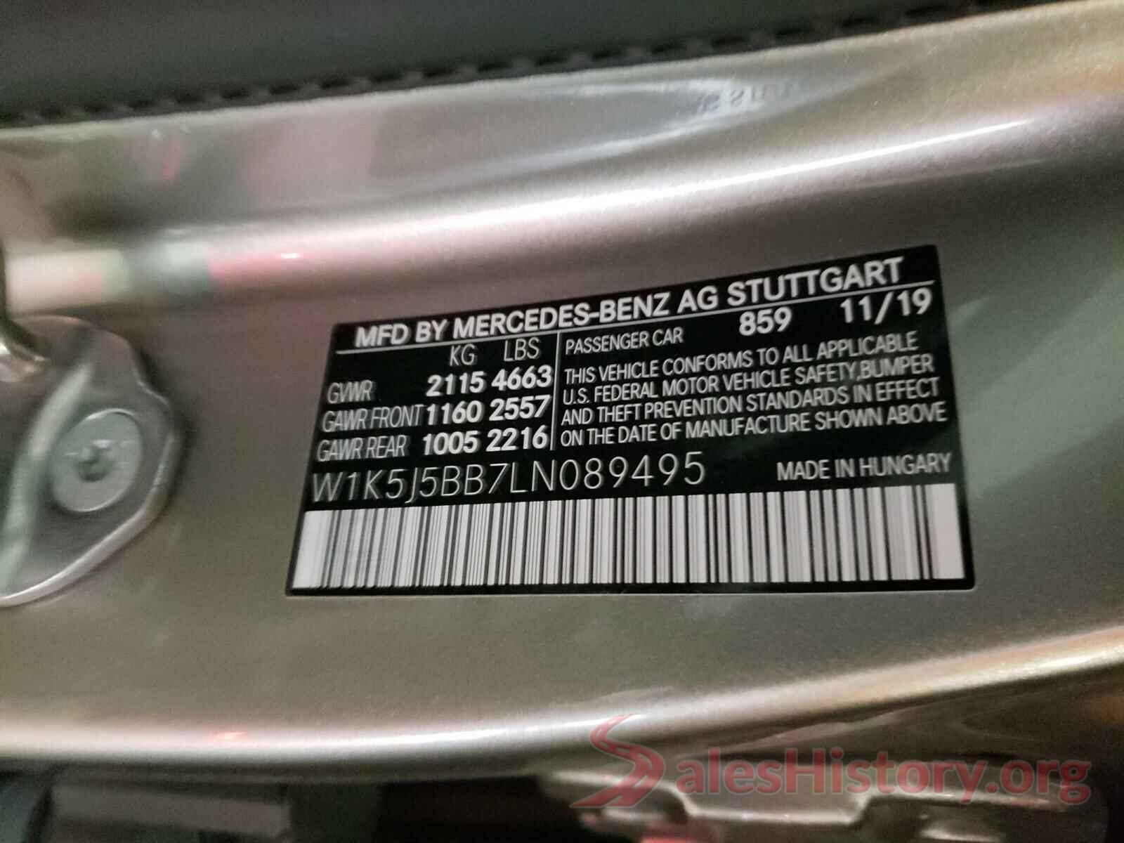 W1K5J5BB7LN089495 2020 MERCEDES-BENZ C CLASS