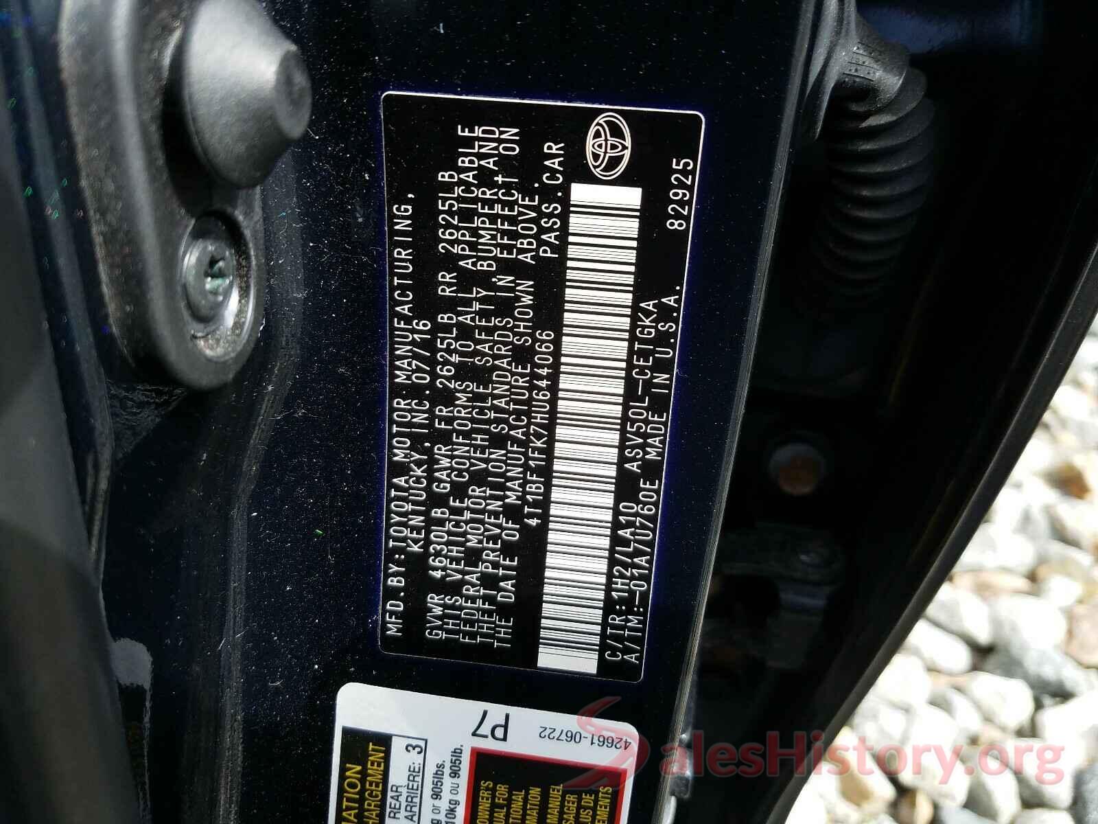 4T1BF1FK7HU644066 2017 TOYOTA CAMRY