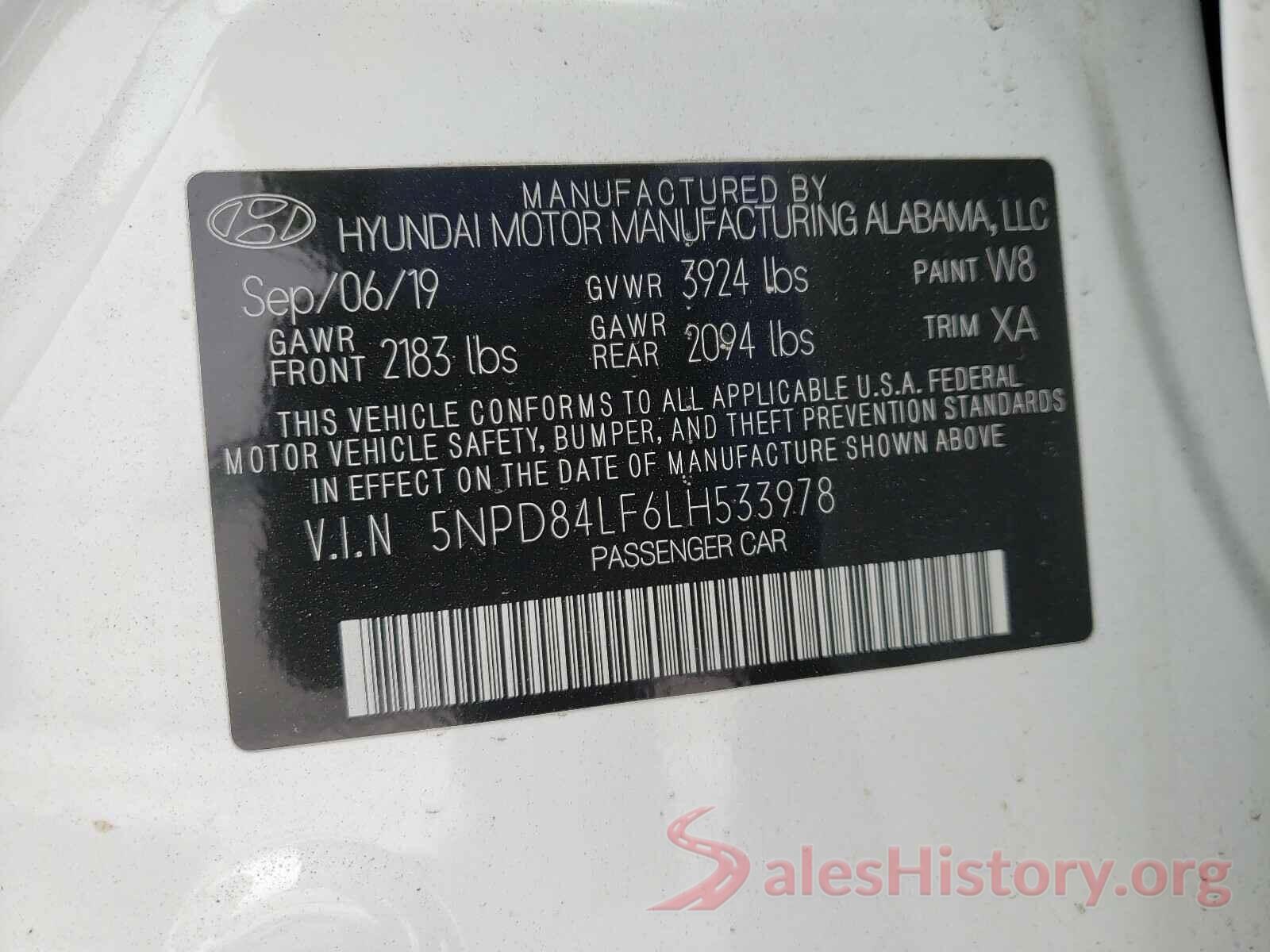 5NPD84LF6LH533978 2020 HYUNDAI ELANTRA