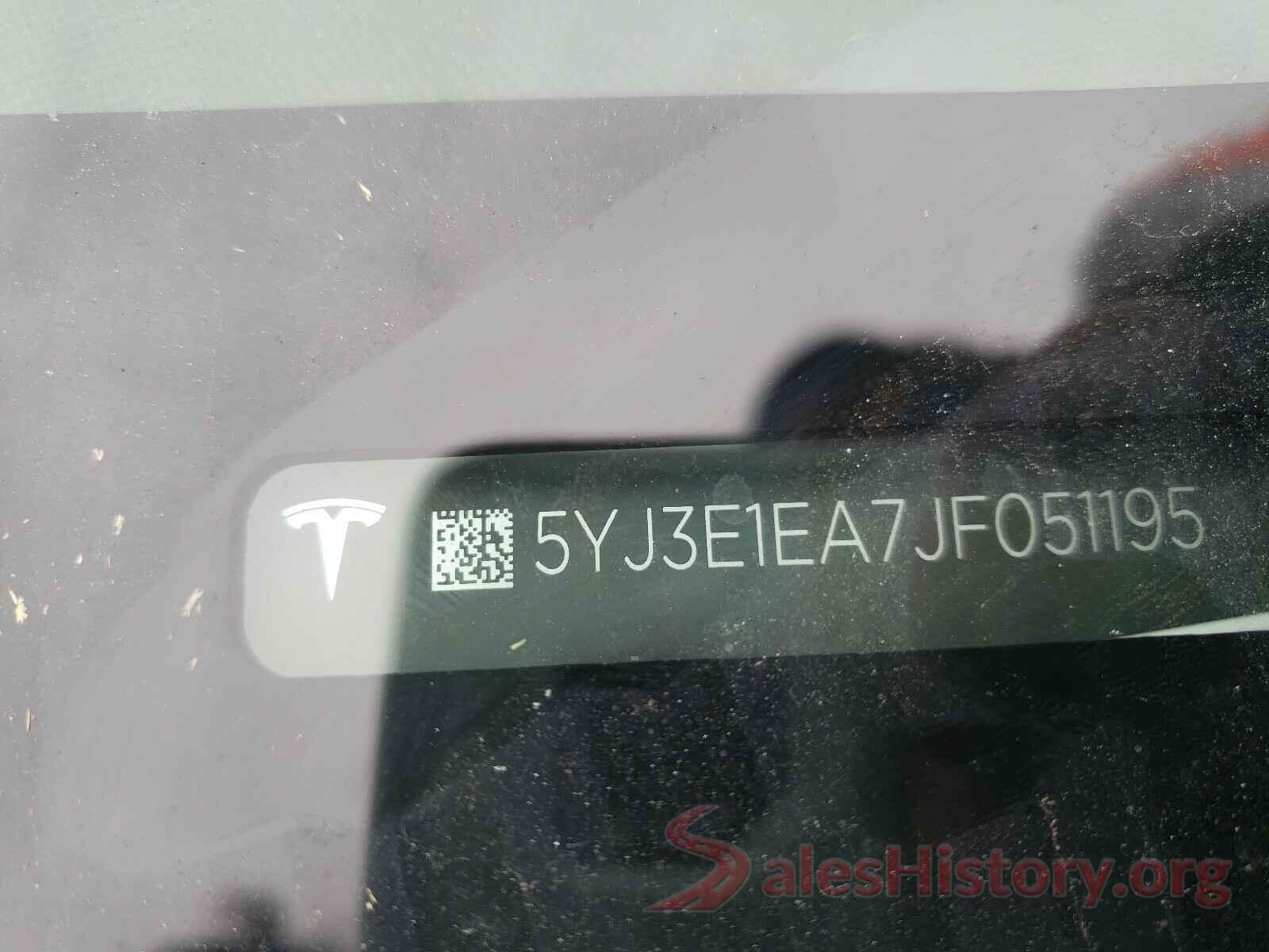 5YJ3E1EA7JF051195 2018 TESLA MODEL 3