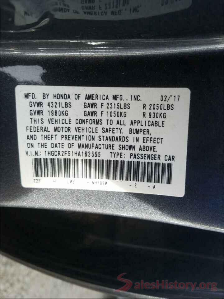 1HGCR2F51HA163555 2017 HONDA ACCORD