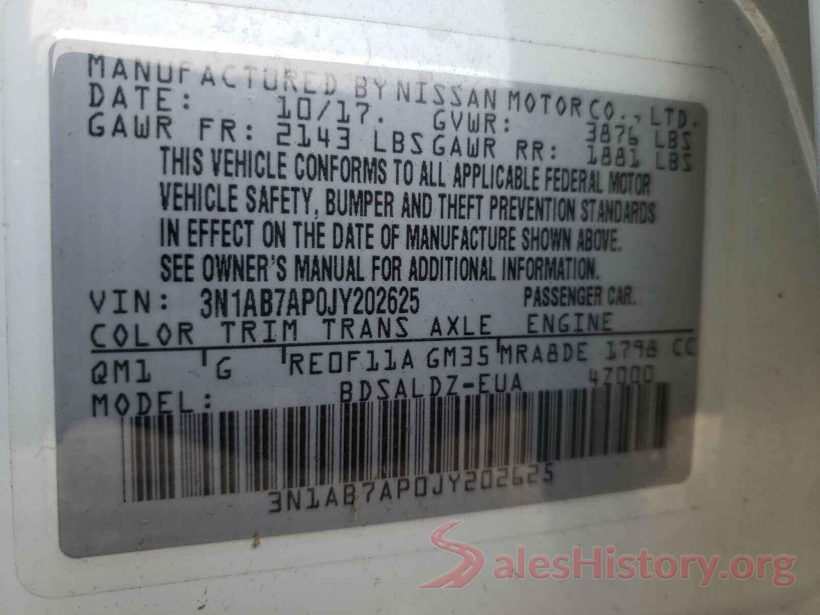 3N1AB7AP0JY202625 2018 NISSAN SENTRA