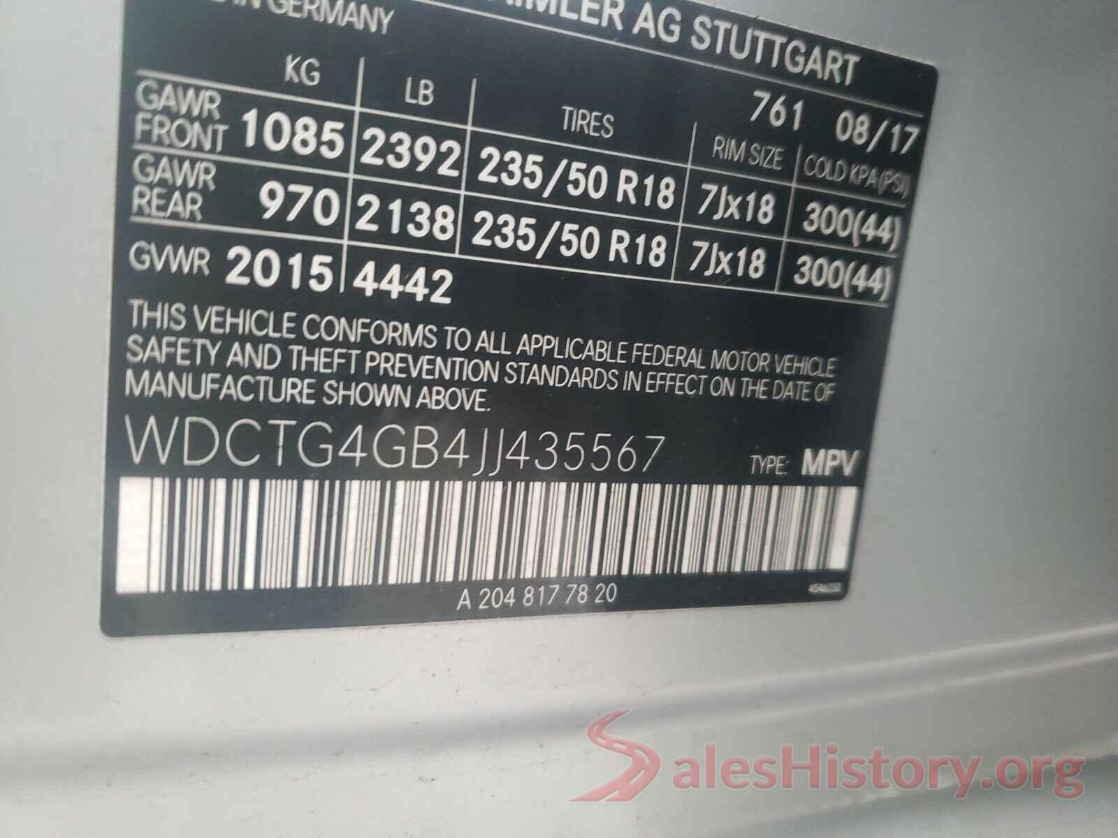 WDCTG4GB4JJ435567 2018 MERCEDES-BENZ GLA-CLASS