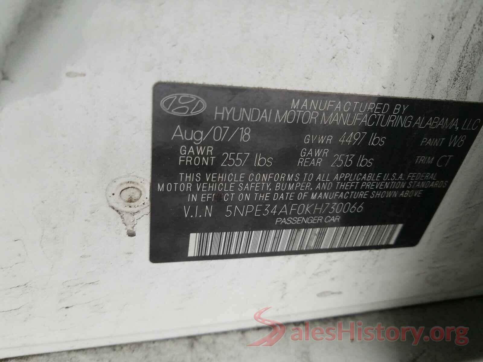 5NPE34AF0KH730066 2019 HYUNDAI SONATA