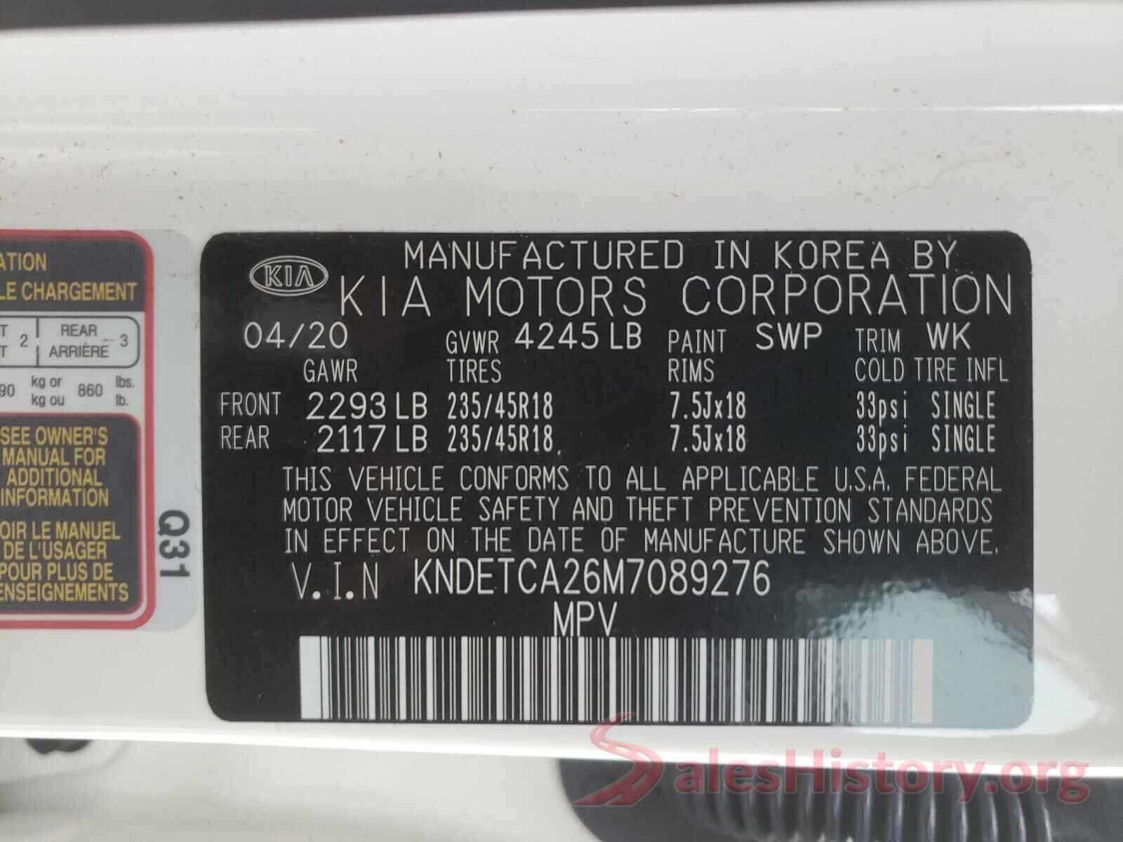 KNDETCA26M7089276 2021 KIA SELTOS