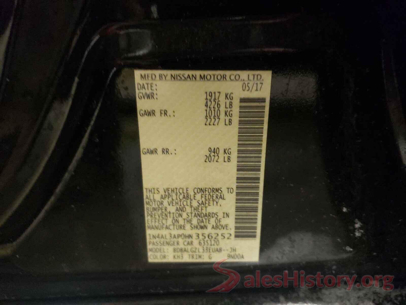 1N4AL3AP0HN356252 2017 NISSAN ALTIMA