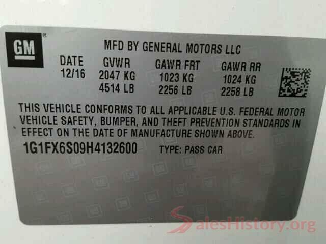 1G1FX6S09H4132600 2017 CHEVROLET BOLT