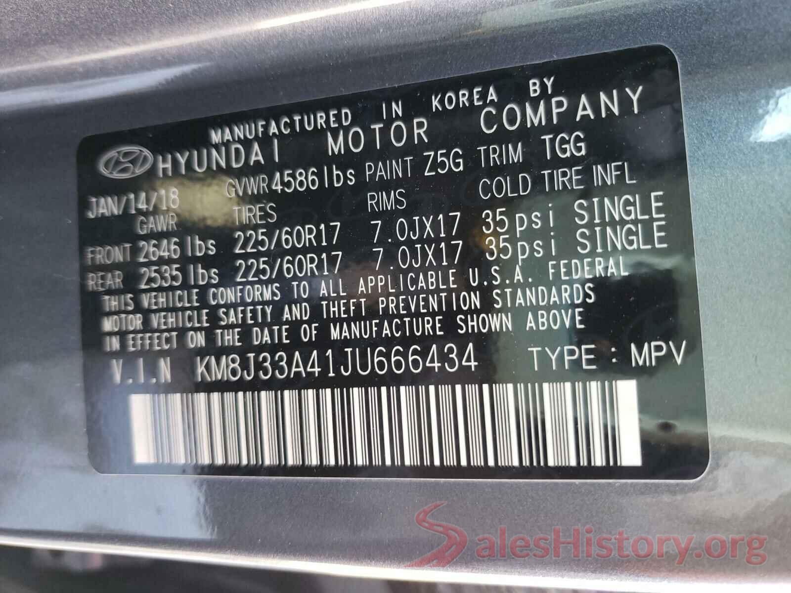 KM8J33A41JU666434 2018 HYUNDAI TUCSON