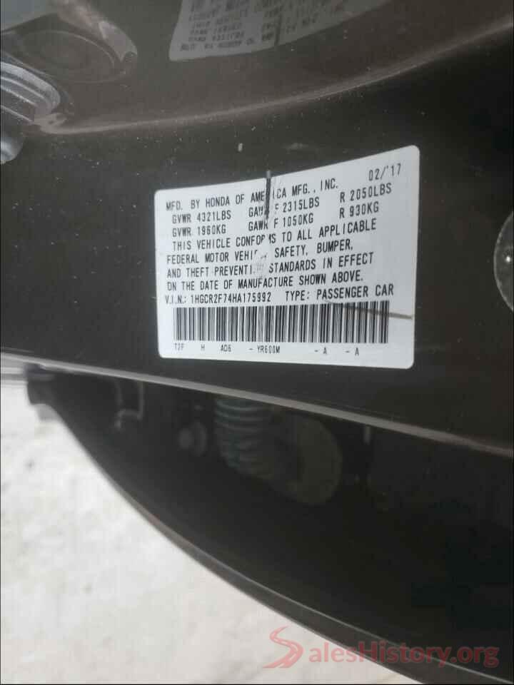 1HGCR2F74HA175992 2017 HONDA ACCORD