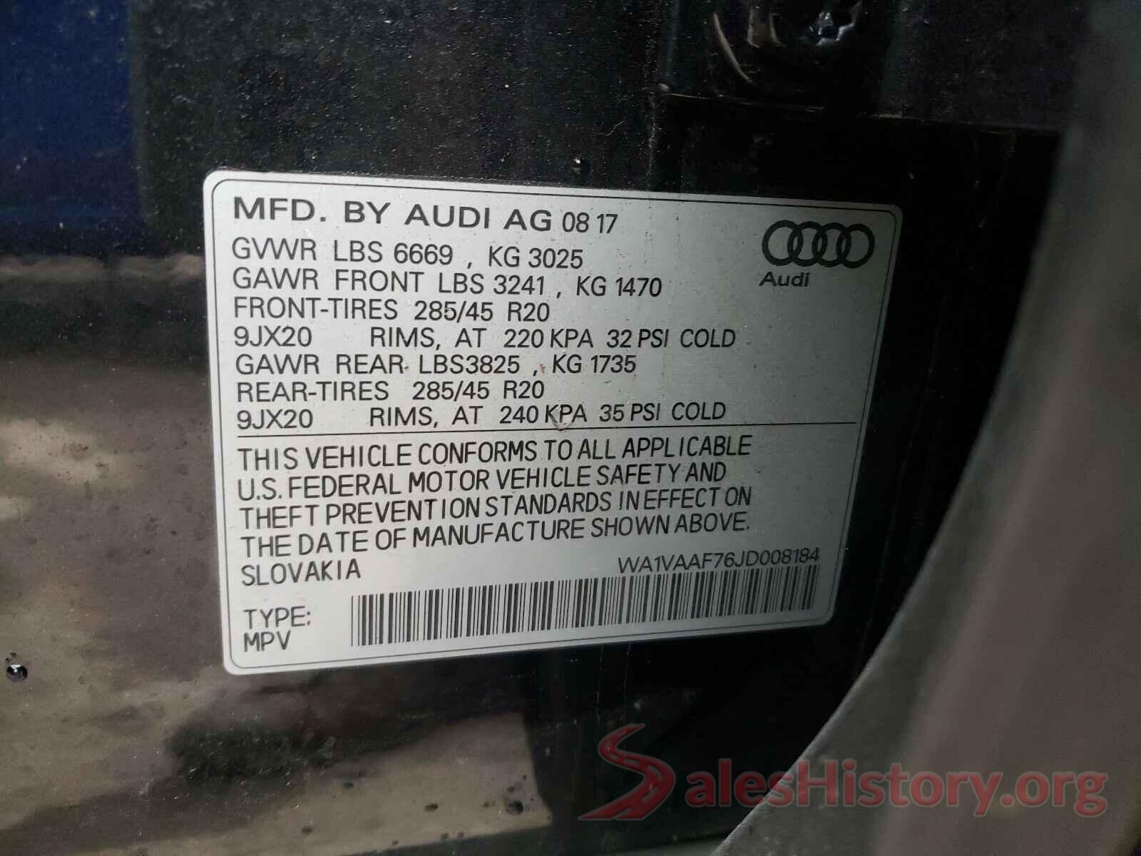 WA1VAAF76JD008184 2018 AUDI Q7