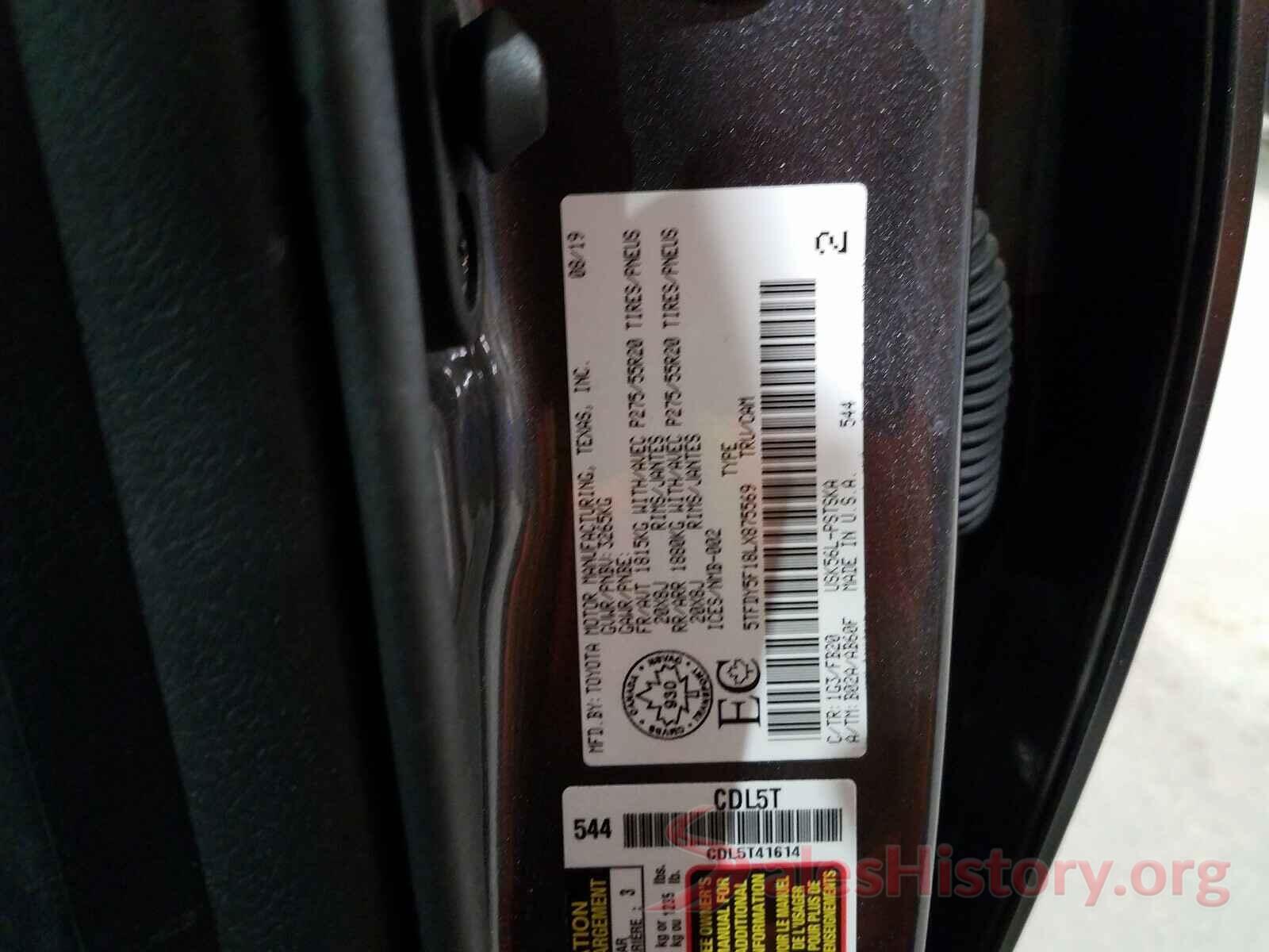 5TFDY5F18LX875569 2020 TOYOTA TUNDRA