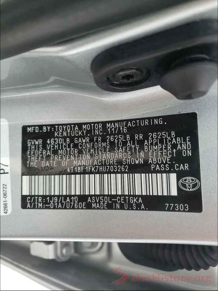 4T1BF1FK7HU703262 2017 TOYOTA CAMRY