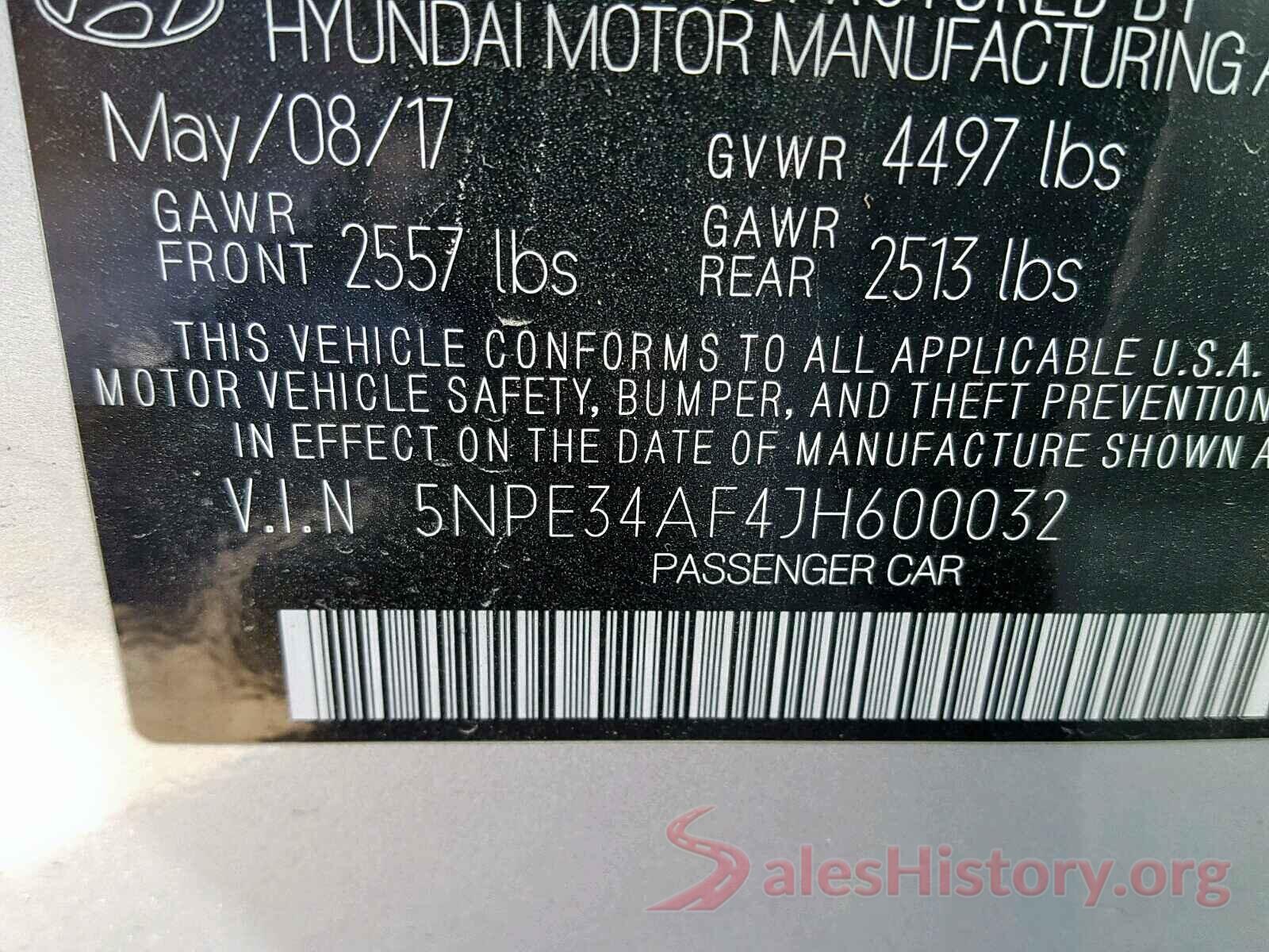 5NPE34AF4JH600032 2018 HYUNDAI SONATA