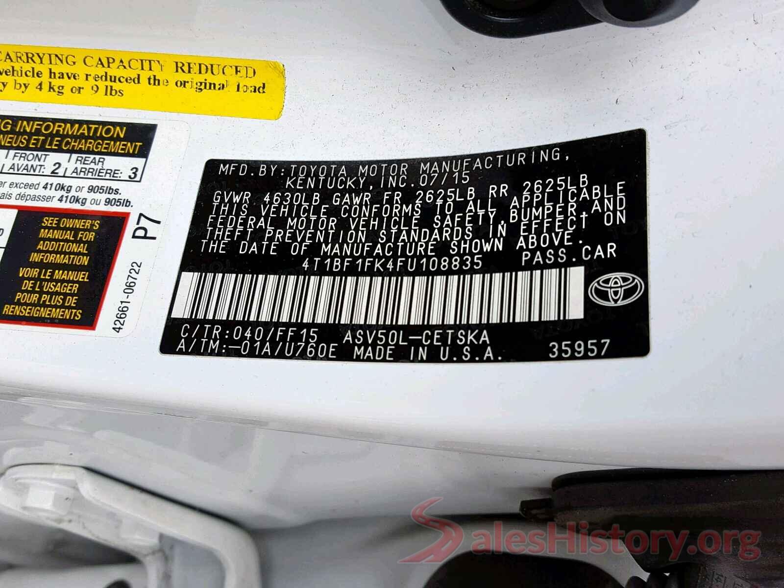 4T1BF1FK4FU108835 2015 TOYOTA CAMRY