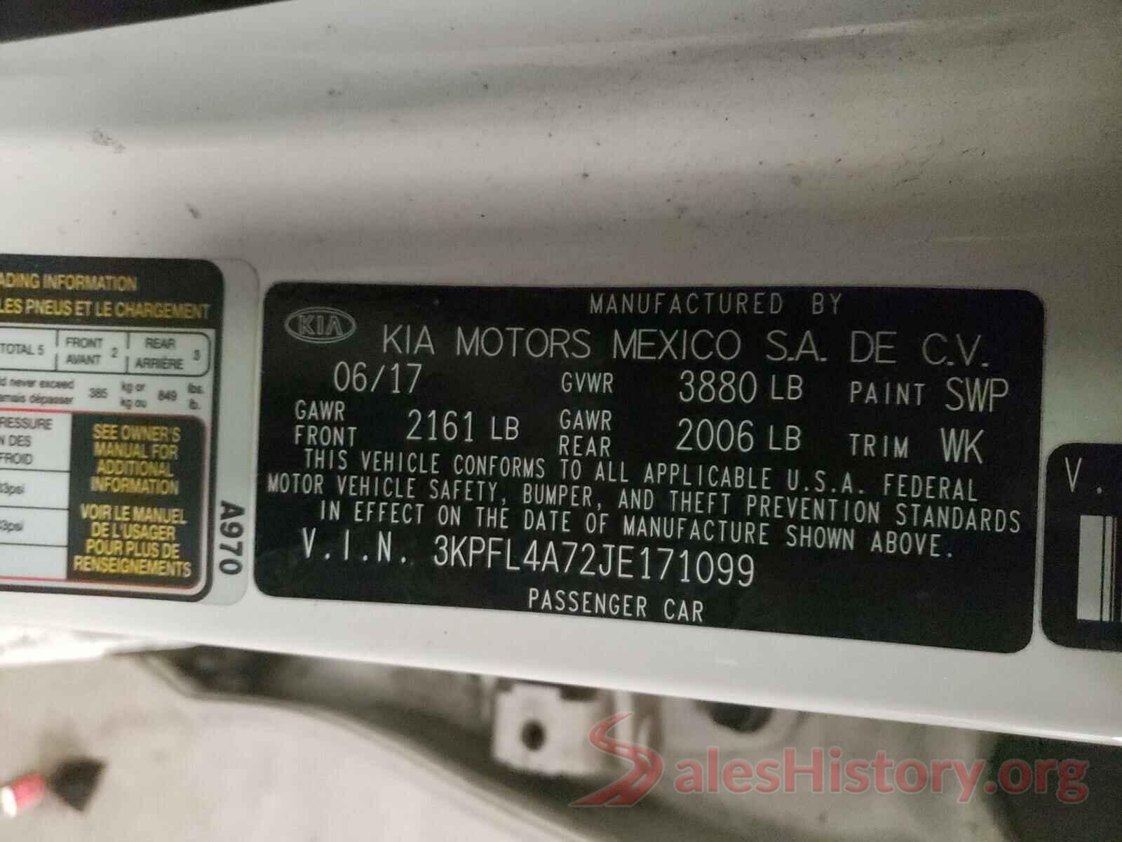 3KPFL4A72JE171099 2018 KIA FORTE