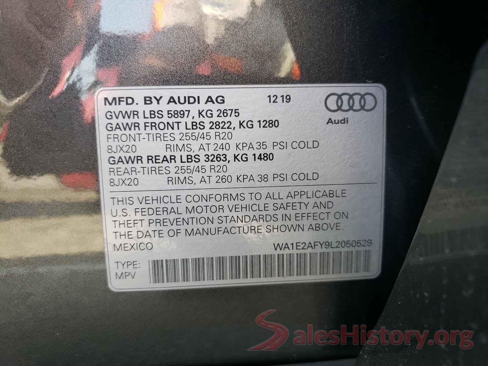 WA1E2AFY9L2050529 2020 AUDI Q5