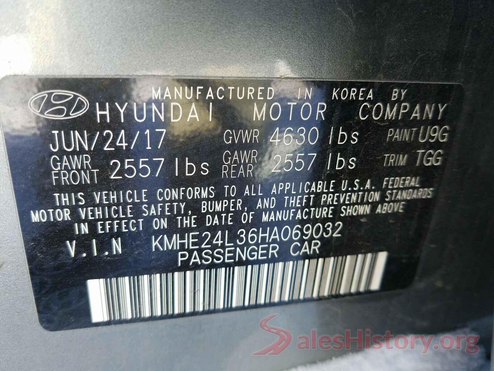 KMHE24L36HA069032 2017 HYUNDAI SONATA