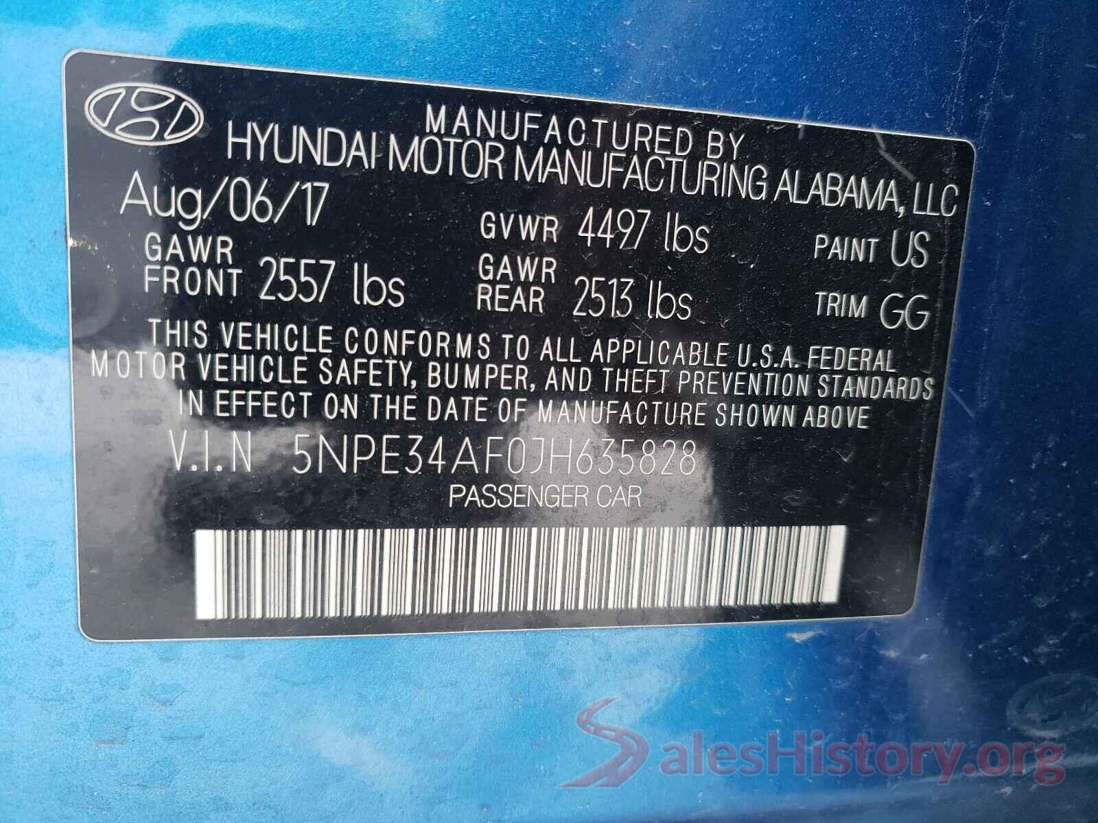 5NPE34AF0JH635828 2018 HYUNDAI SONATA