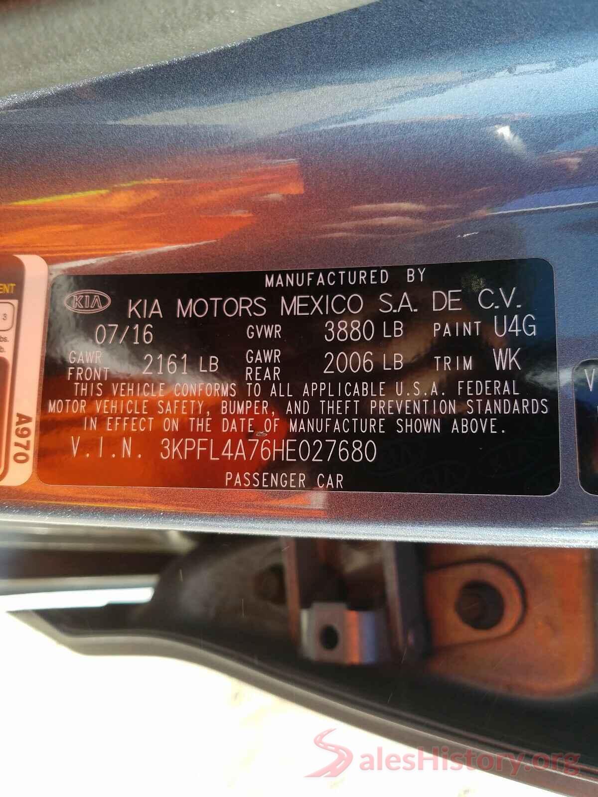 3KPFL4A76HE027680 2017 KIA FORTE