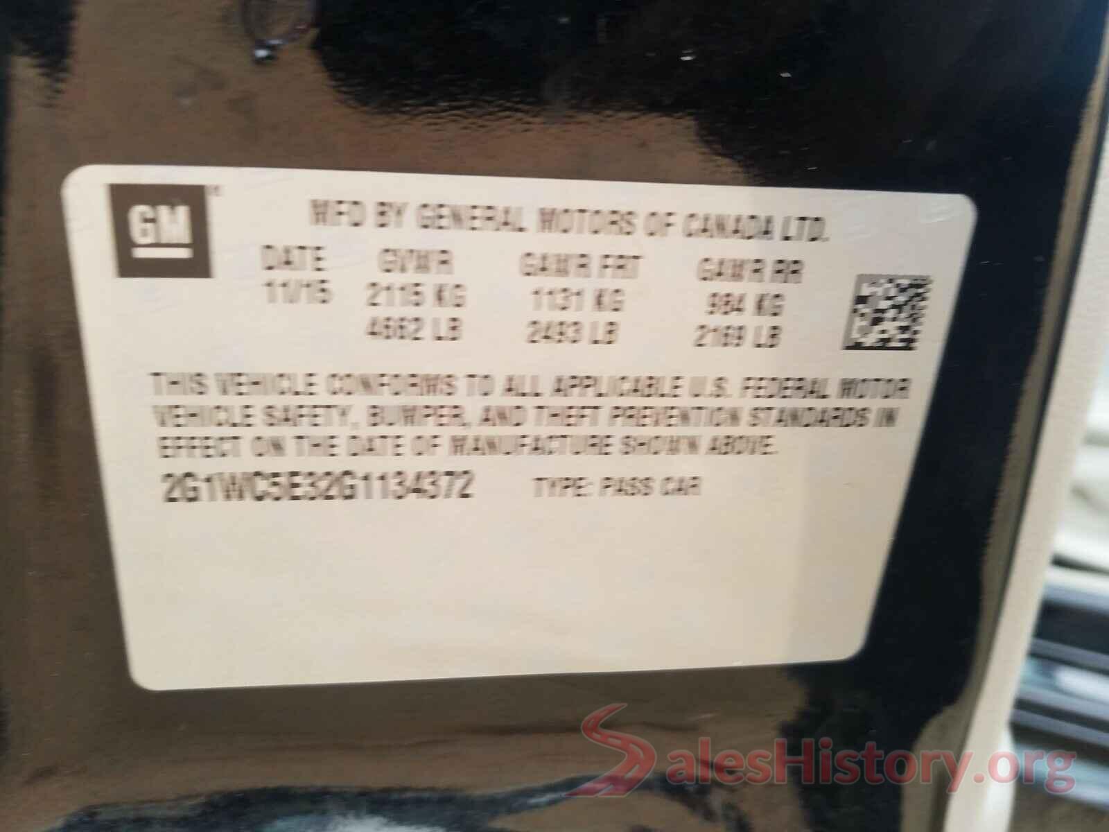 2G1WC5E32G1134372 2016 CHEVROLET IMPALA