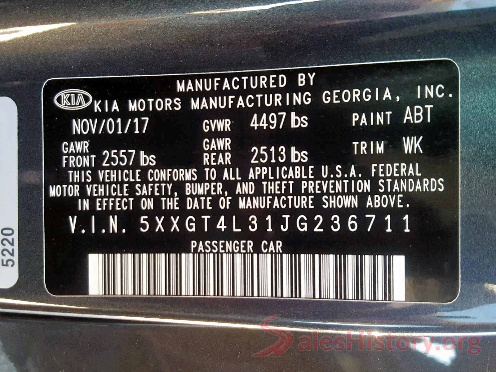 5XXGT4L31JG236711 2018 KIA OPTIMA