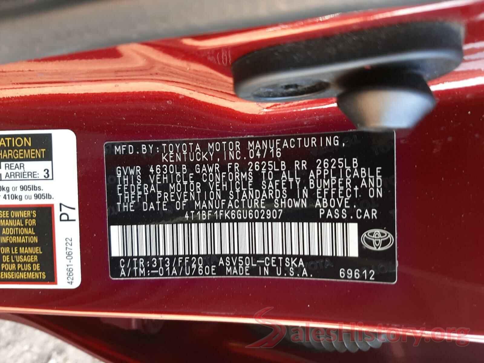 4T1BF1FK6GU602907 2016 TOYOTA CAMRY