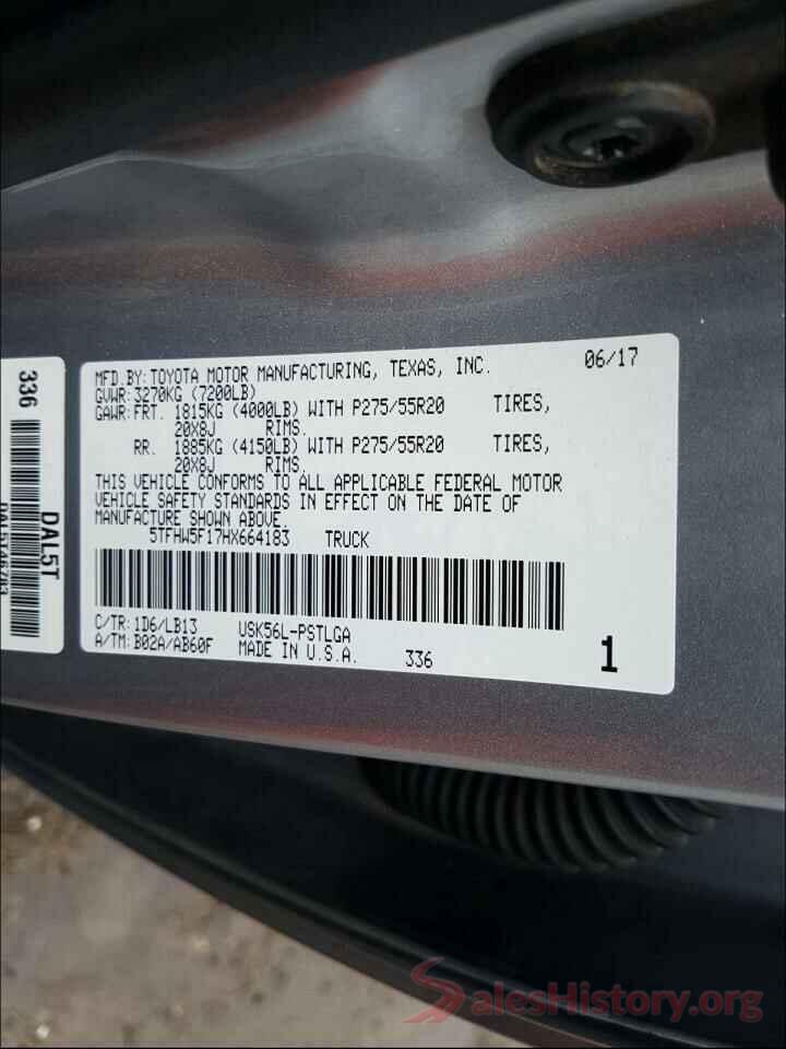 5TFHW5F17HX664183 2017 TOYOTA TUNDRA