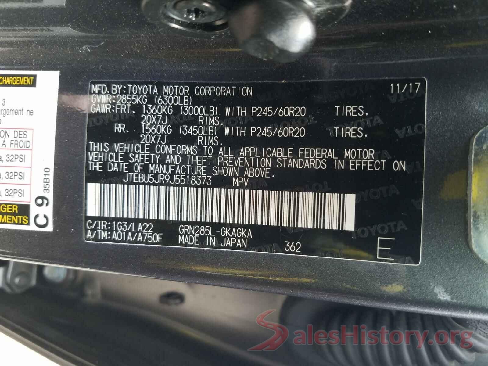 JTEBU5JR9J5518373 2018 TOYOTA 4RUNNER