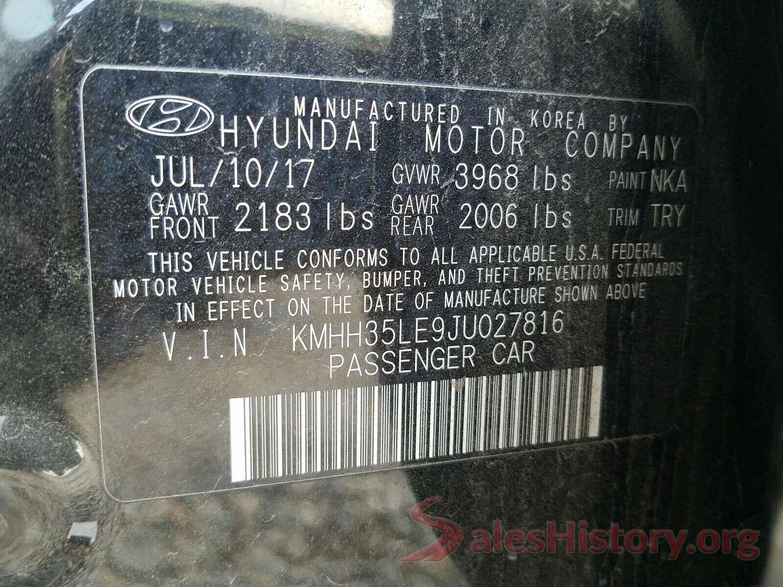 KMHH35LE9JU027816 2018 HYUNDAI ELANTRA