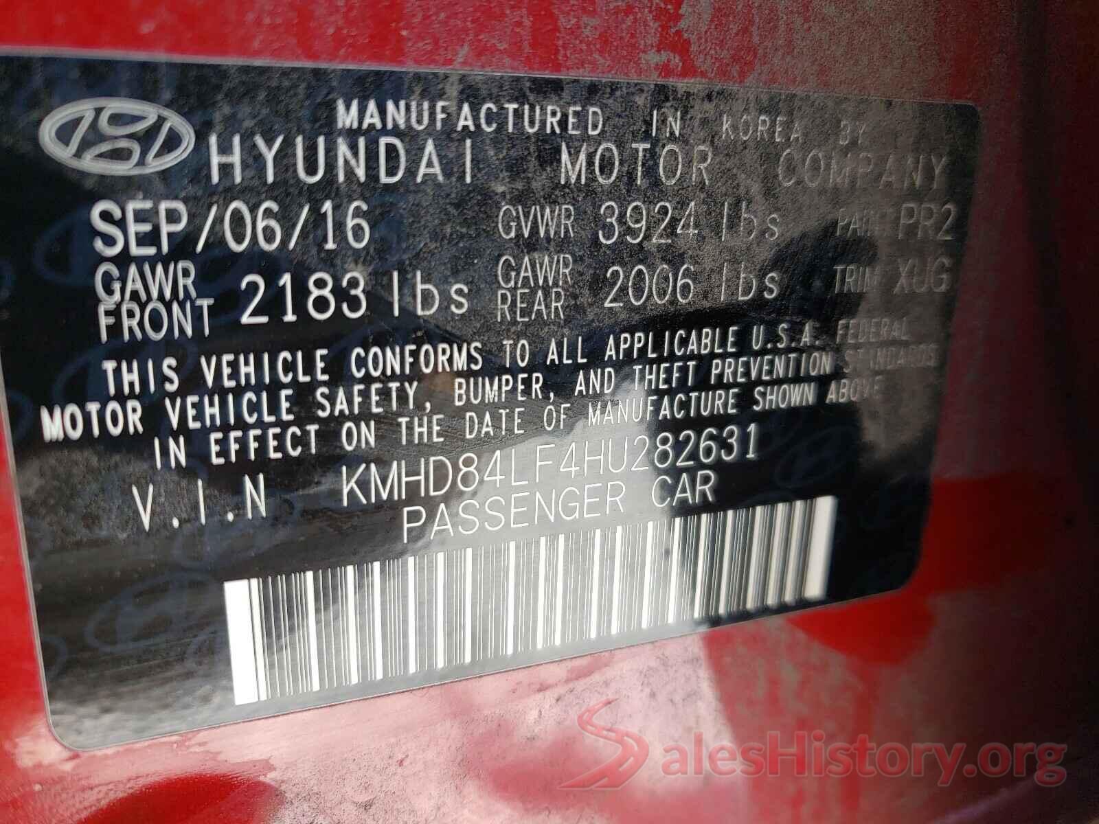 KMHD84LF4HU282631 2017 HYUNDAI ELANTRA