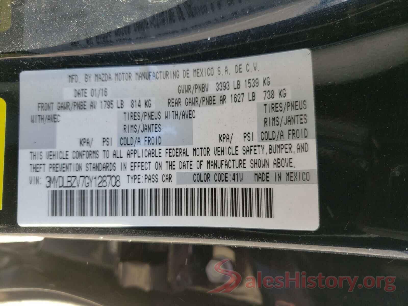 3MYDLBZV7GY128708 2016 TOYOTA SCION