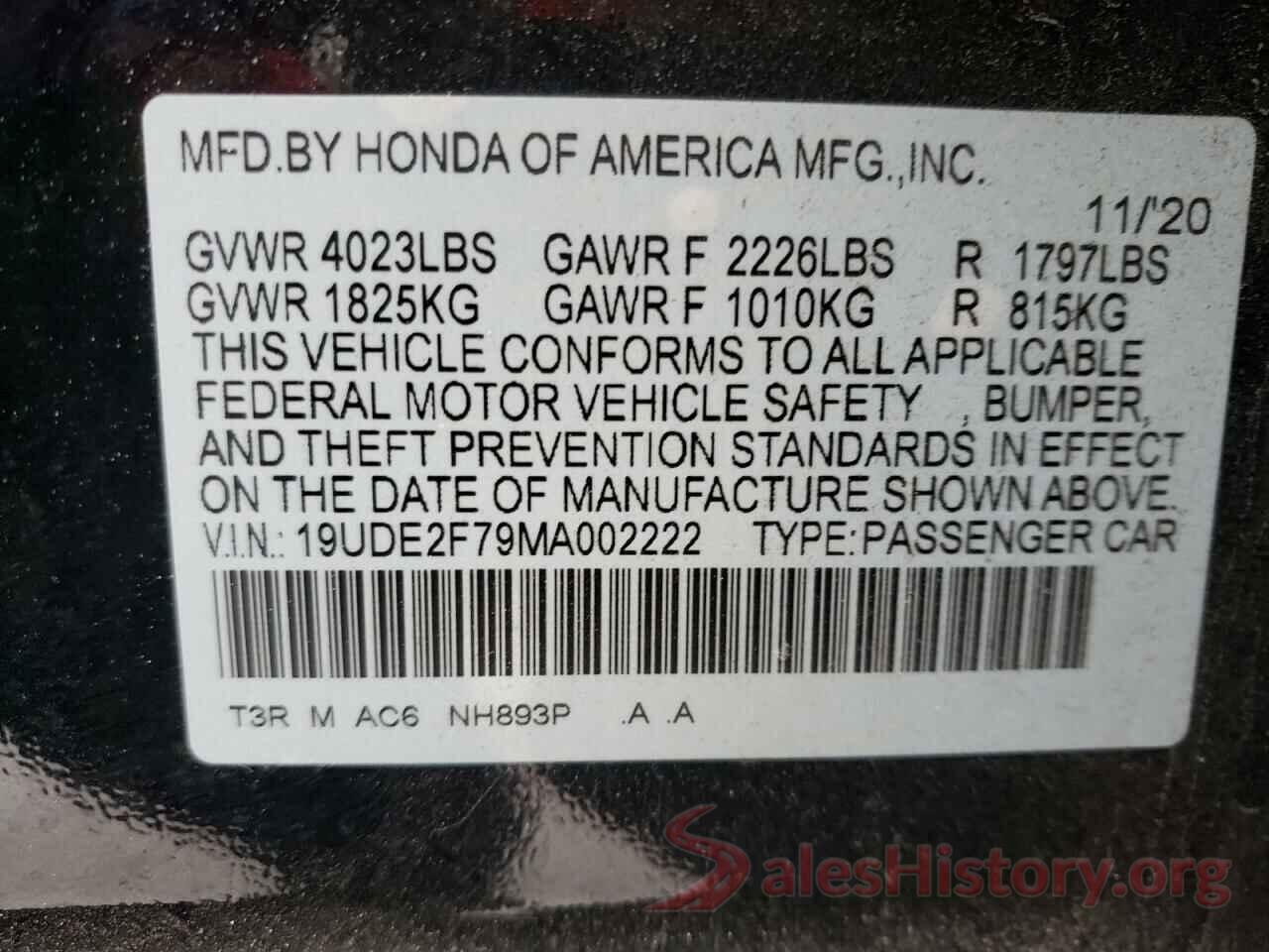 19UDE2F79MA002222 2021 ACURA ILX