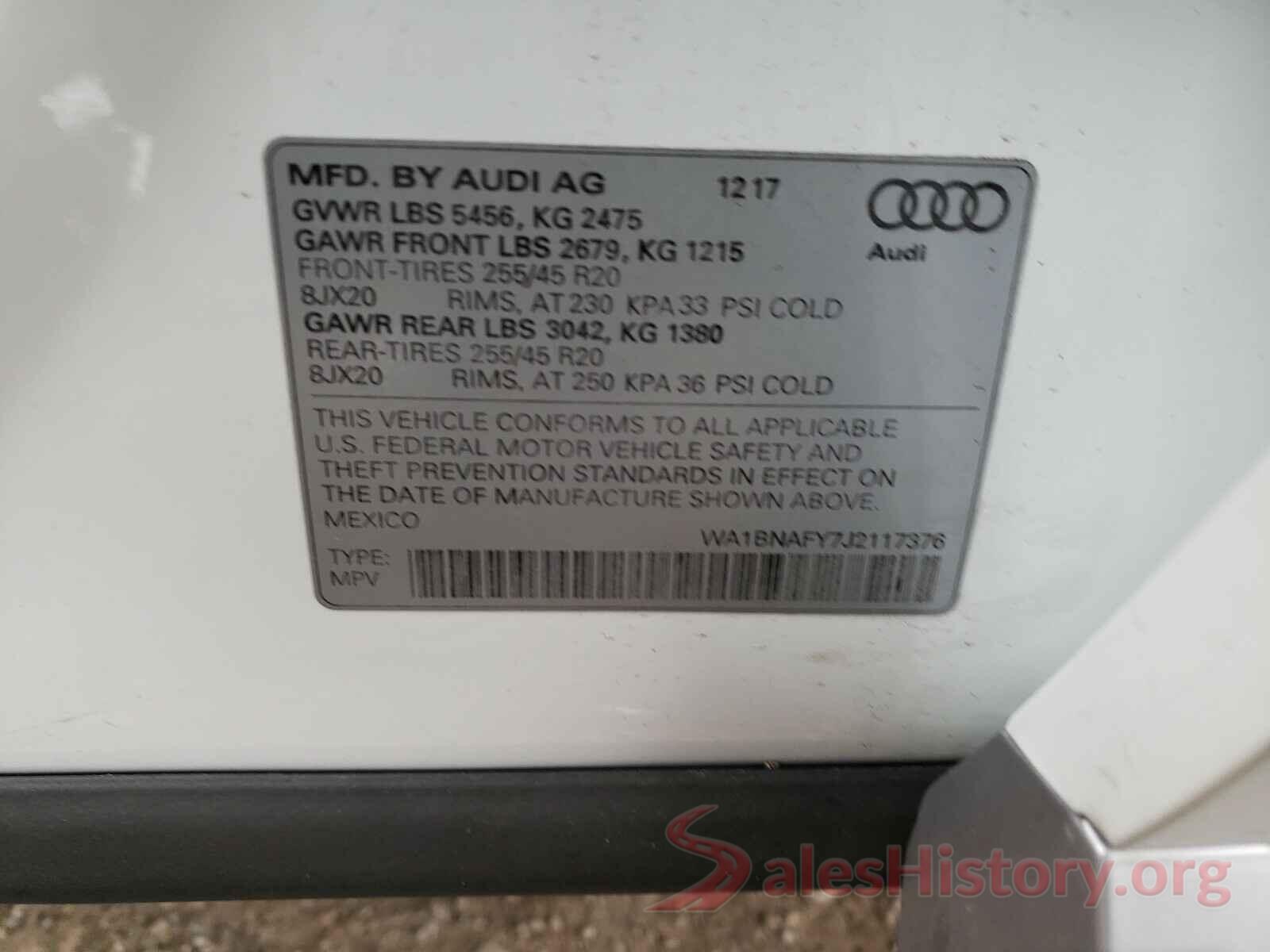 WA1BNAFY7J2117376 2018 AUDI Q5