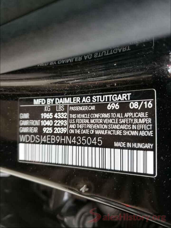 WDDSJ4EB9HN435045 2017 MERCEDES-BENZ C CLASS