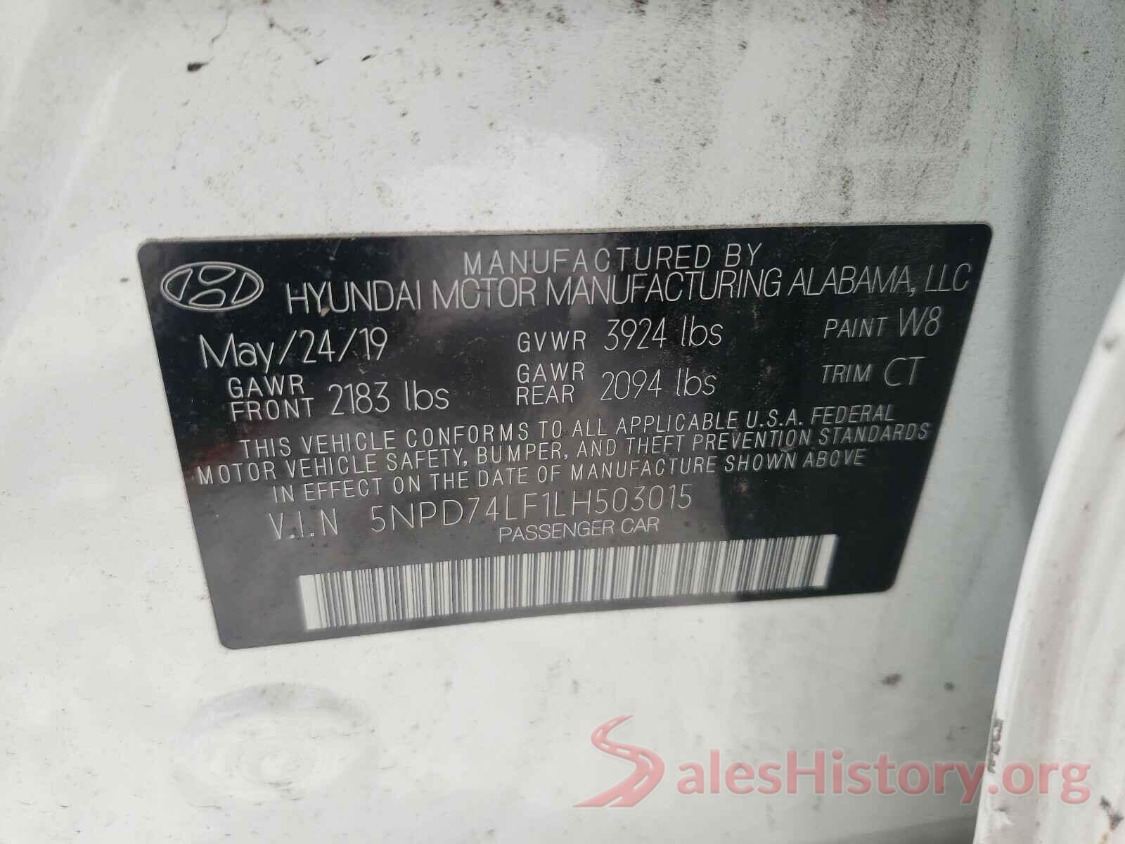 5NPD74LF1LH503015 2020 HYUNDAI ELANTRA