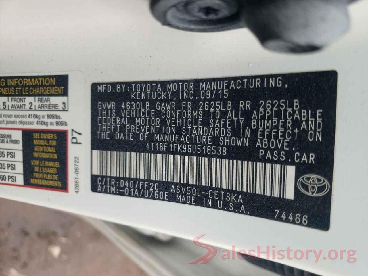 4T1BF1FK9GU516538 2016 TOYOTA CAMRY