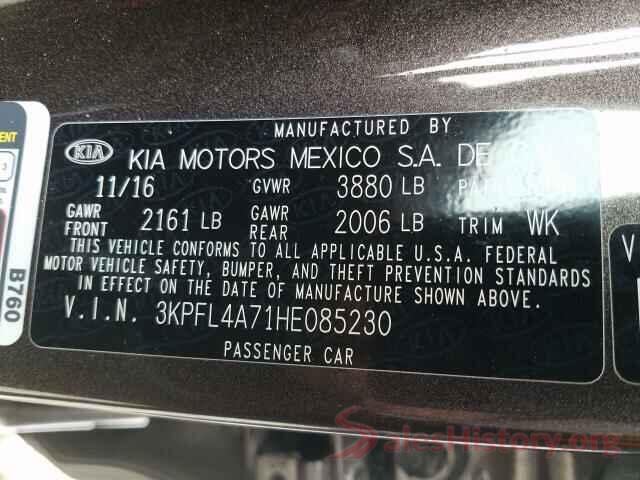 3KPFL4A71HE085230 2017 KIA FORTE