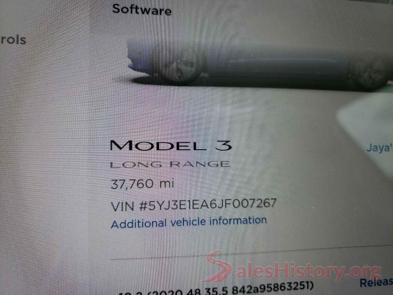 5YJ3E1EA6JF007267 2018 TESLA MODEL 3